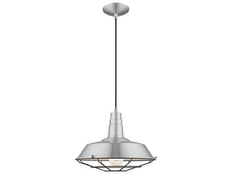Livex Lighting 1-Light Brushed Aluminum Silver Pendant