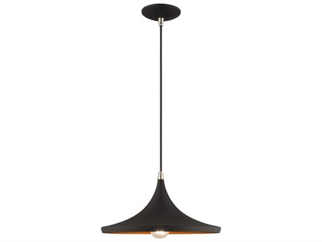 Livex Lighting 1-Light Black Gold Pendant