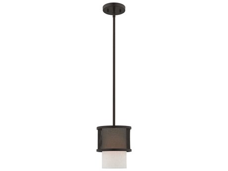 Livex Lighting Braddock 1-Light Bronze Cylinder Mini Pendant