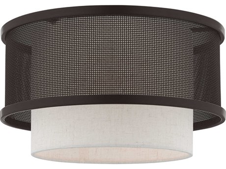 Livex Lighting Braddock 1-Light Bronze Drum Flush Mount