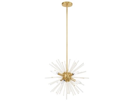 Livex Lighting Utopia 6-Light Satin Brass Crystal Pendant