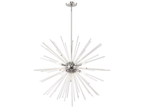 Livex Lighting Utopia 8-Light Polished Chrome Clear Crystal Sputnik Pendant