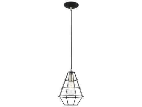 Livex Lighting Geometric 1-Light Black Mini Pendant