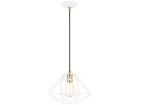 Livex Lighting Geometric 1-Light White Pendant
