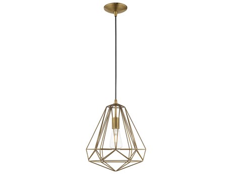 Livex Lighting Geometric 1-Light Antique Brass Pendant