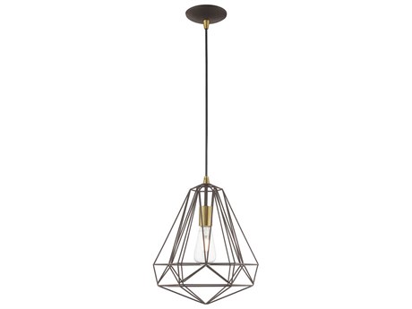 Livex Lighting Geometric 1-Light Bronze Pendant