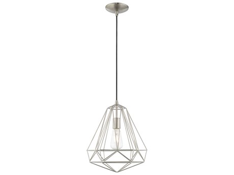 Livex Lighting Geometric 1-Light Brushed Nickel Pendant