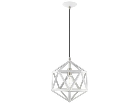 Livex Lighting Geometric 1-Light White Pendant