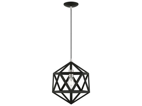 Livex Lighting Ashland 1-Light Black Brushed Nickel Geometric Pendant