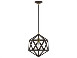 Meyda Metro Fusion 1-Light Nickel Tiffany Geometric Pendant