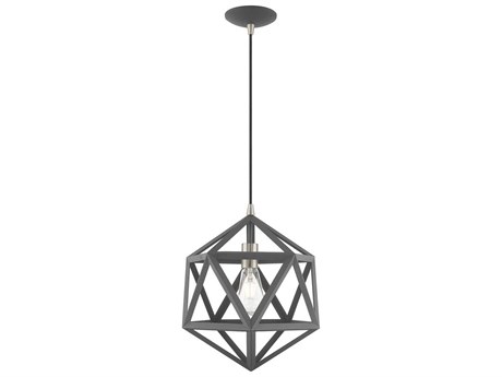 Livex Lighting Geometric 1-Light Scandinavian Gray Pendant