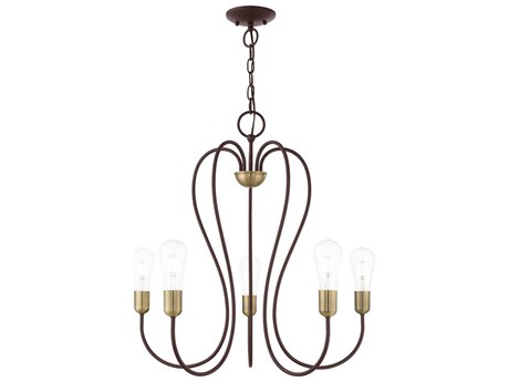 Livex Lighting Lucerne 5-Light Bronze Antique Brass Chandelier