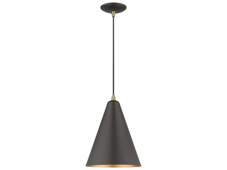 Livex Lighting Dulce 1-Light Bronze Antique Brass Black Mini Pendant
