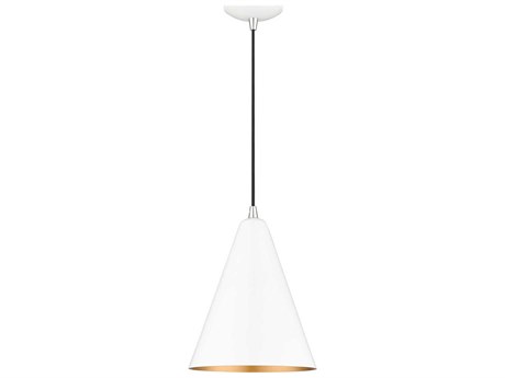 Livex Lighting Dulce 1-Light White Polished Chrome Mini Pendant