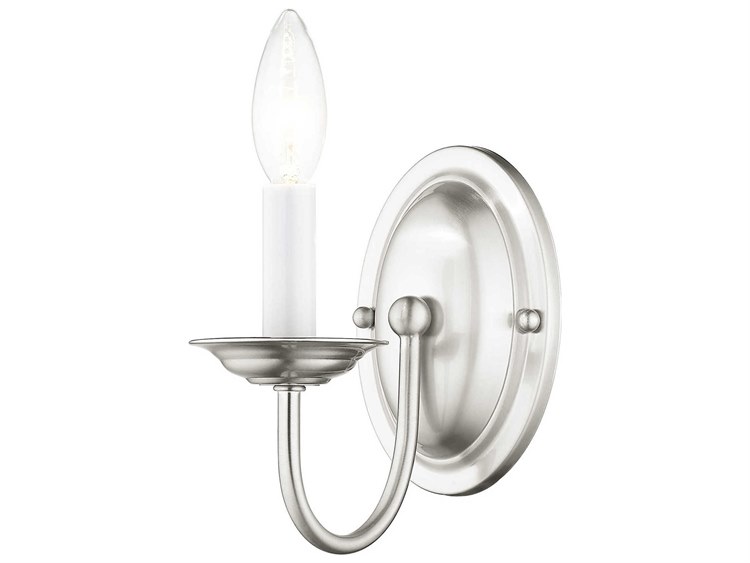 Photos - Chandelier / Lamp Livex Lighting Home Basics 1-Light Brushed Nickel Wall Sconce 4151-91