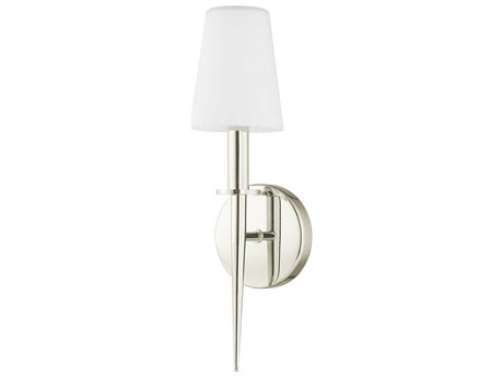 Livex Lighting Witten 1-Light Polished Nickel Glass Wall Sconce