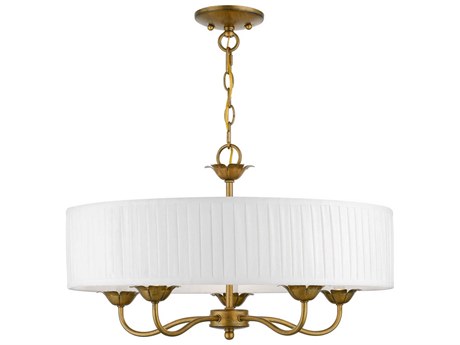 Livex Lighting Edinburgh 5-Light Antique Gold Leaf Drum Chandelier