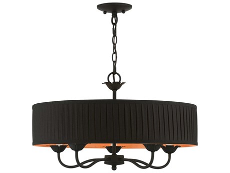 Livex Lighting Harrington 5-Light Black Drum Chandelier