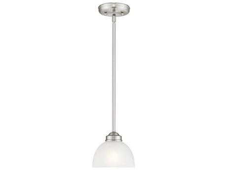 Livex Lighting Somerset 1-Light Brushed Nickel Glass Dome Mini Pendant