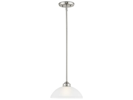 Livex Lighting Somerset 1-Light Brushed Nickel Glass Dome Mini Pendant
