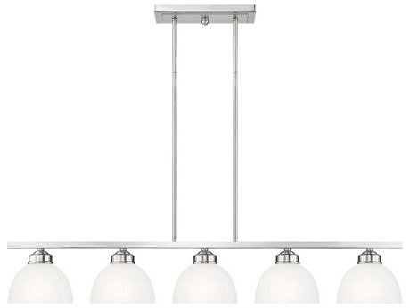 Livex Lighting Somerset 5-Light Brushed Nickel Glass Dome Island Pendant