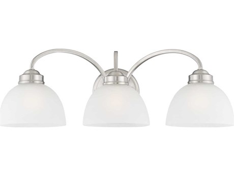 Livex Lighting Somerset 3-Light Brushed Nickel Glass Vanity Light