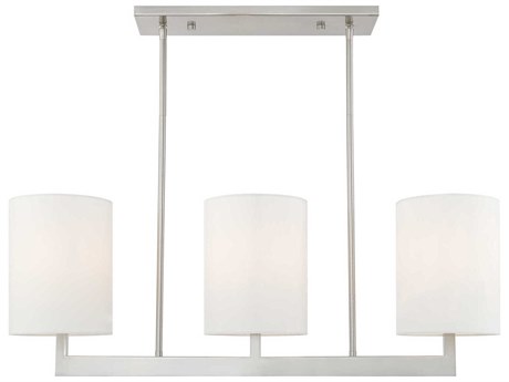 Livex Lighting Hayworth 3-Light Brushed Nickel Cylinder Island Pendant