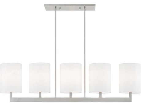 Livex Lighting Hayworth 5-Light Brushed Nickel Cylinder Linear Island Pendant
