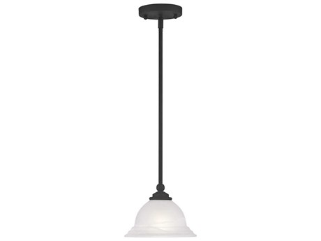 Livex Lighting North Port 1-Light Black Glass Bell Mini Pendant