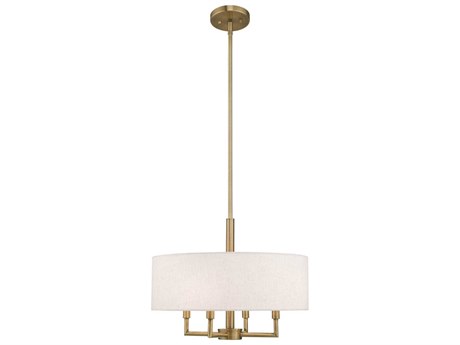 Livex Lighting Meridian 4-Light Antique Brass Candelabra Drum Chandelier