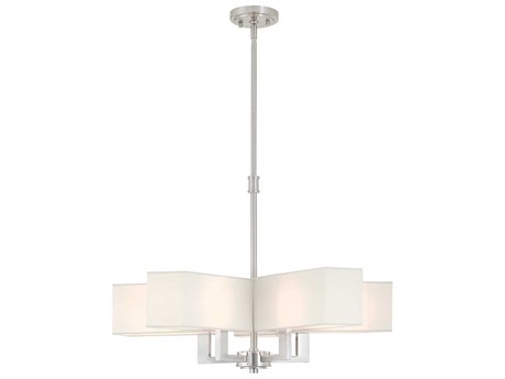 Livex Lighting Rubix 5-Light Brushed Nickel White Chandelier