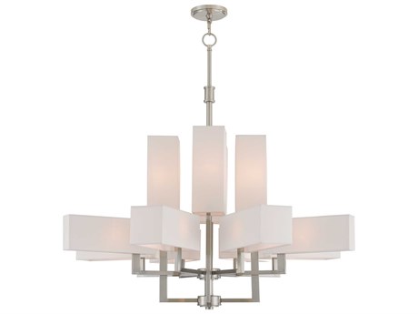 Livex Lighting Rubix 12-Light Brushed Nickel White Chandelier