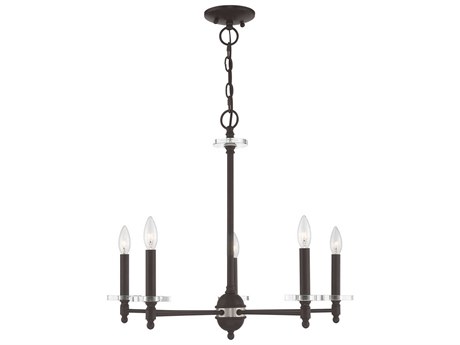 Livex Lighting Bennington 5-Light Bronze Crystal Candelabra Chandelier