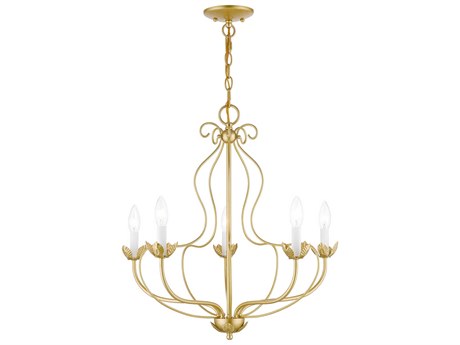 Livex Lighting Katarina 5-Light Soft Gold Candelabra Chandelier
