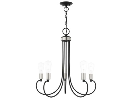Livex Lighting Bari 5-Light Black Brushed Nickel Chandelier