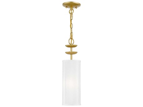 Livex Lighting Brookdale 1-Light Soft Gold Steel Cylinder Mini Pendant