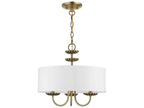 Livex Lighting Brookdale 3-Light Antique Brass Cylinder Chandelier