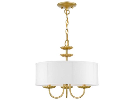 Livex Lighting Brookdale 3-Light Soft Gold Drum Chandelier
