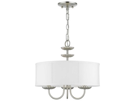 Livex Lighting Brookdale 3-Light Brushed Nickel Drum Chandelier