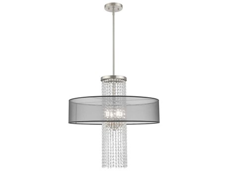 Livex Lighting Bella Vista 4-Light Brushed Nickel Crystal Chandelier