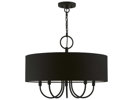 Livex Lighting Birchwood 5-Light Black Candelabra Drum Chandelier
