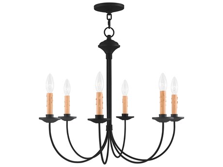 Livex Lighting Heritage 6-Light Black Candelabra Chandelier