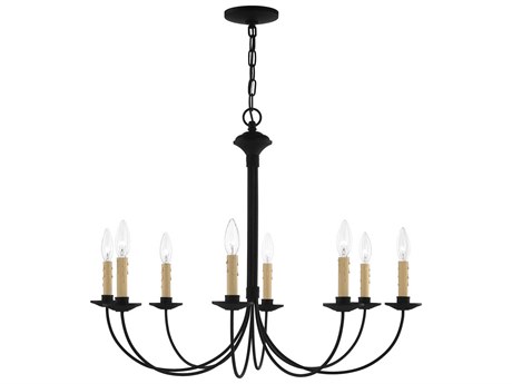 Livex Lighting Heritage 8-Light Black Candelabra Chandelier