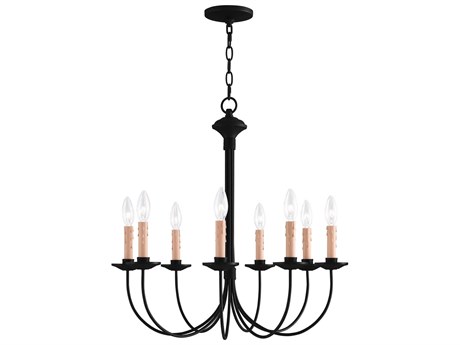 Livex Lighting Heritage 8-Light Black Candelabra Chandelier