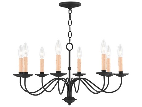 Livex Lighting Heritage 8-Light Black Candelabra Tiered Chandelier