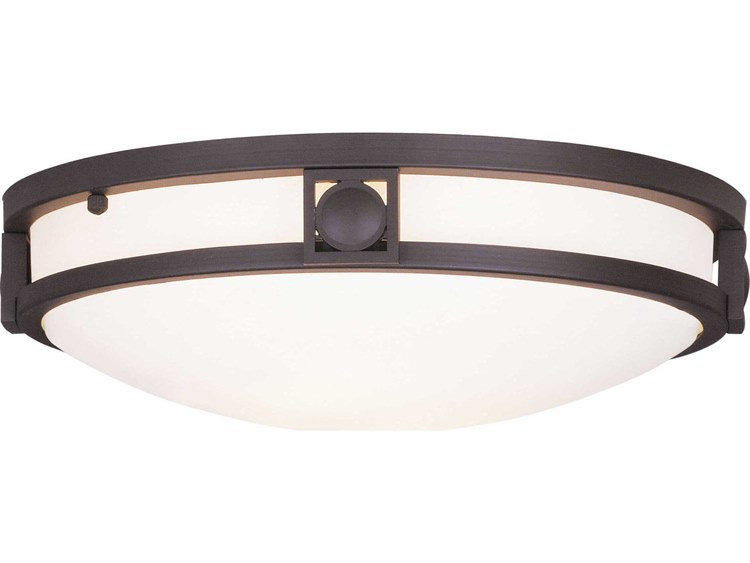 Photos - Chandelier / Lamp Livex Lighting Titania 13" 2-Light Bronze Glass Bowl Flush Mount 4487-07