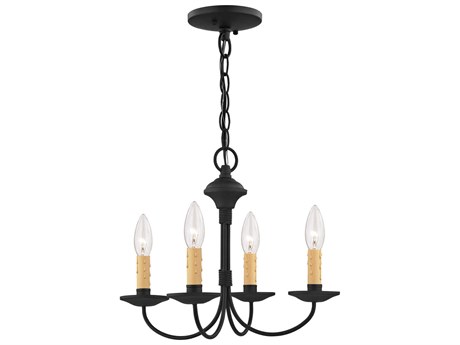 Livex Lighting Heritage 4-Light Black Candelabra Chandelier