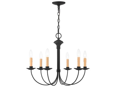 Livex Lighting Heritage 6-Light Black Candelabra Chandelier