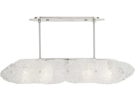Livex Lighting Belvidere 5-Light Brushed Nickel Glass Linear Island Pendant