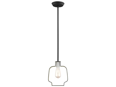 Livex Lighting Meadowbrook 1-Light Black Brushed Nickel Mini Pendant
